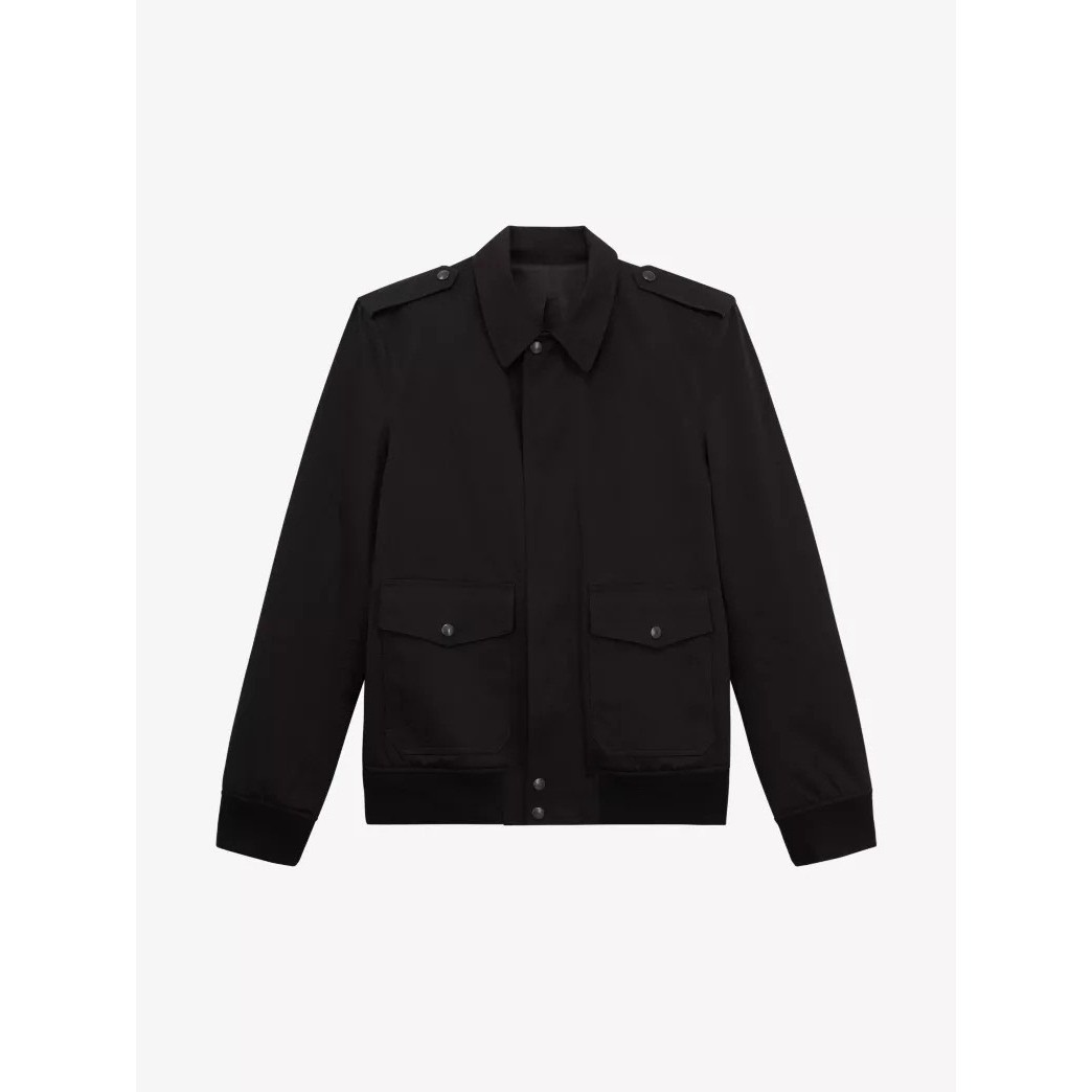 The Kooples New Plain Lento Spread Collar Jacket Black Size Large Msrp $515